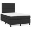 vidaXL Boxspring met matras kunstleer zwart 120x200 cm