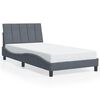 vidaXL Bedframe met LED zonder matras "Hanko" fluweel donkergrijs 100x200 cm