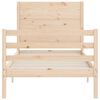 vidaXL Bedframe met hoofdbord massief hout 90x200 cm