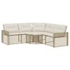 vidaXL Tuinbank met kussens en voetensteun L-vormig poly rattan beige