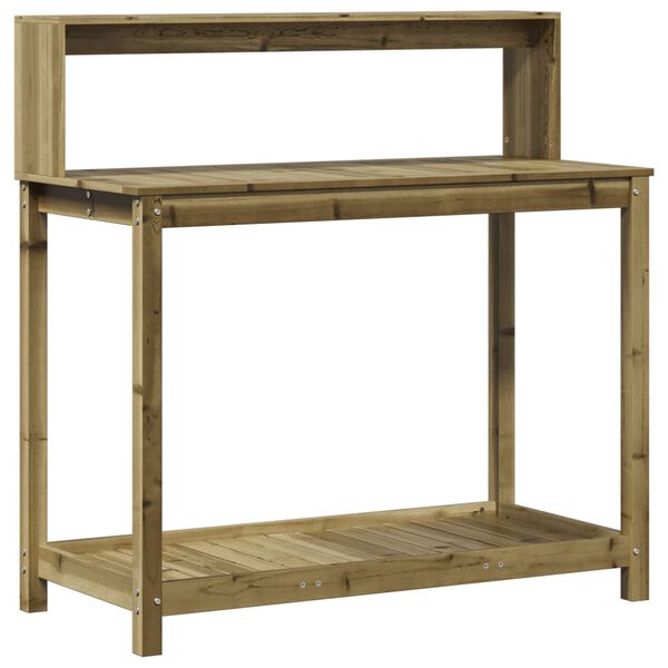 vidaXL Oppottafel met schappen 108x50x109,5 cm ge&iuml;mpregneerd hout
