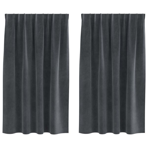 vidaXL Verduisterende gordijnen 2 pcs Lichtgrijs 140 x 140 cm Fluweel