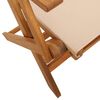vidaXL 3-delige Bistroset stof en massief hout beige
