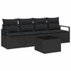 vidaXL Bankstel 5 st 4-Aantal zitplaatsen Zwart poly rattan
