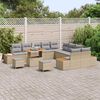 vidaXL Tuin Sofa Set met kussen 13 pcs Beige Poly riet