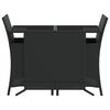 vidaXL 3-delige Bistroset met kussens poly rattan zwart