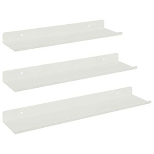 vidaXL Drijvende plank Wandgemonteerd 3 pcs Wit 40 x 9 x 2,5 cm Staal