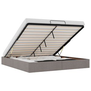 vidaXL Bedframe zonder matras 200x200 cm stof taupe