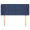vidaXL Hoofdbord met randen 93x16x78/88 cm stof blauw