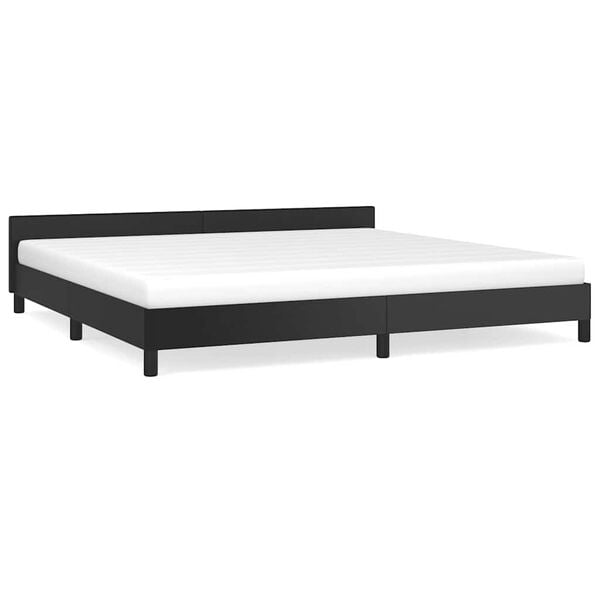 vidaXL Bedframe met hoofdeinde zonder matras 200x200 cm zwart