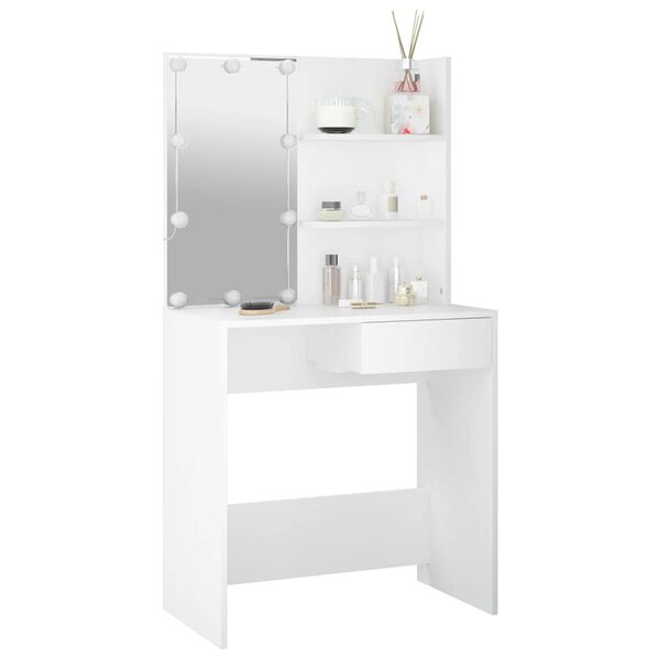 vidaXL Kaptafel met LED-verlichting 74,5x40x141 cm wit