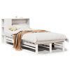 vidaXL Bed met boekenkast zonder matras massief hout wit 75x190 cm