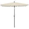 vidaXL Parasol met paal 210x140 cm zandkleurig