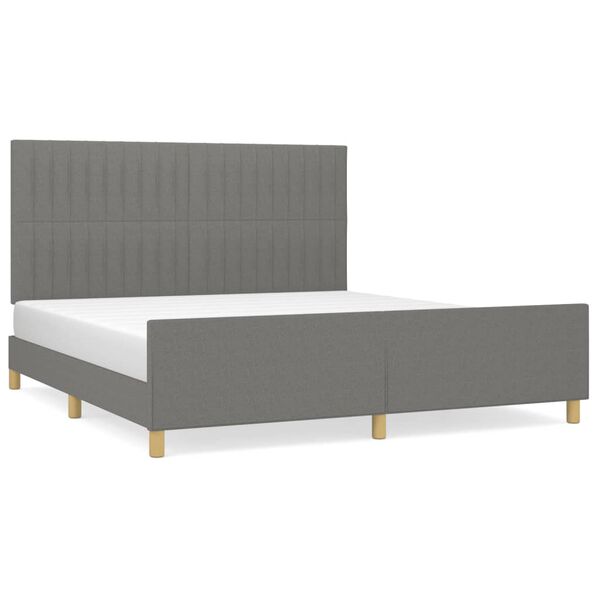 vidaXL Bedframe zonder matras stof donkergrijs 160x200 cm