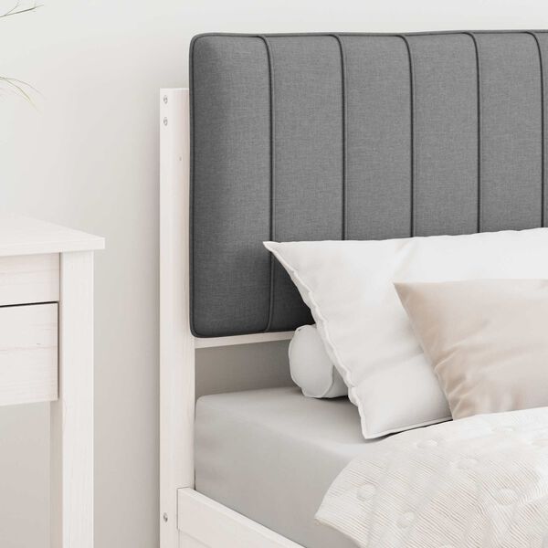 vidaXL Bedframe met Gevoerd Hoofdgedeelte Lichtgrijs 75 x 190 cm