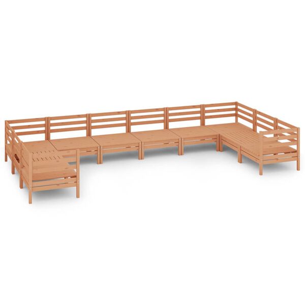 vidaXL 10-delige Loungeset massief grenenhout honingbruin