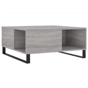 vidaXL Salontafel 80x80x36,5 cm bewerkt hout grijs sonoma eikenkleurig