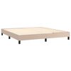 vidaXL Boxspring met matras en LED kunstleer cappuccinokleur 160x200cm