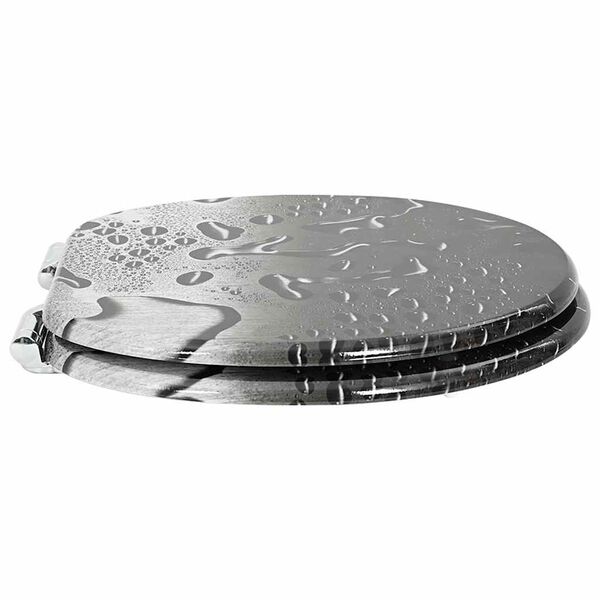 vidaXL Zachte sluit toiletbril Grijs 44 x 38 cm MDF-plaat