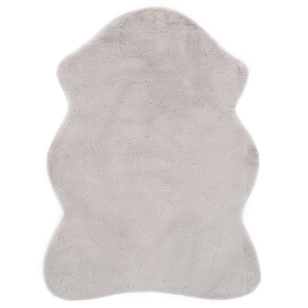 vidaXL Vloerkleed 65x95 cm kunstkonijnenbont grijs