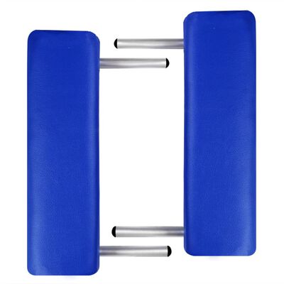 vidaXL Massagetafel met 2 zones inklapbaar aluminum frame blauw