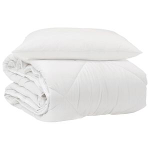 vidaXL Het Duvet voor Elk Seizoen met kussen 2 pcs Wit Microvezel