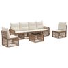 vidaXL Tuinbankenset 7 pcs Beige en Cr&egrave;me Wit poly rattan