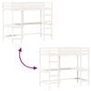 vidaXL Hoogslaper met bureau massief grenenhout wit 90x200 cm