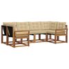 vidaXL Buiten bankenset met kussen 6 pcs Natuurlijk en Beige