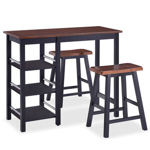 vidaXL 3-delige Barset MDF zwart