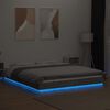 vidaXL Bedframe met LED-verlichting bewerkt hout betongrijs 150x200 cm