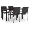 vidaXL 5-delige Tuinset poly rattan zwart