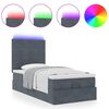 vidaXL Ottoman bed met matrassen en LED's 80x200cm fluweel donkergrijs