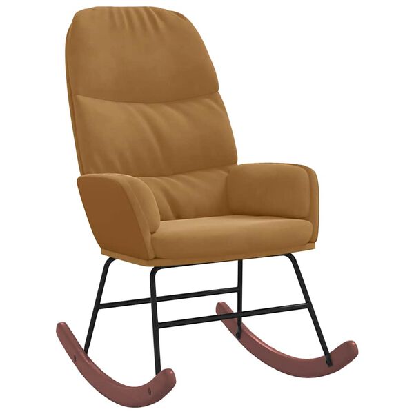 vidaXL Schommelstoel fluweel bruin