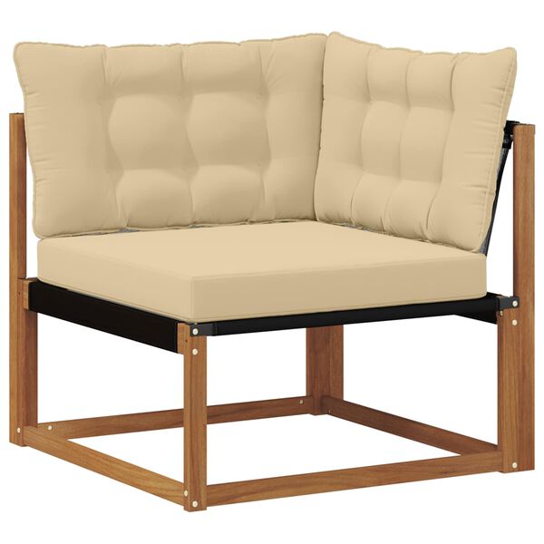 vidaXL Buiten bankenset met kussen 4 pcs Natuurlijk en Beige