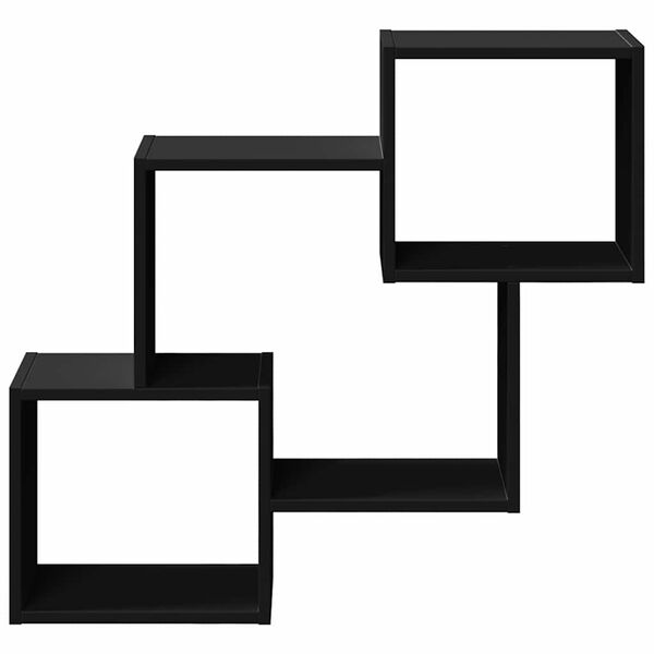 vidaXL Wandkast 78x18x71 cm bewerkt hout zwart