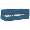 vidaXL Hoekbedframe met Matras met hoofdeinde 2 pcs Blauw Fluweel