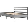 vidaXL Bedframe bewerkt hout en metaal grijs sonoma eiken 100x200 cm