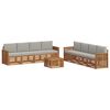 vidaXL Buiten bankenset 9 st Naturel en lichtgrijs Solid Acacia Wood