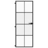 vidaXL Binnendeur smal 76x201,5 cm gehard glas en aluminium zwart