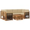 vidaXL Buiten bankenset 7 pcs Natuurlijk en Beige Massief Acaciahout