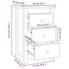 vidaXL Nachtkastje 40x35x61,5 cm massief grenenhout wit