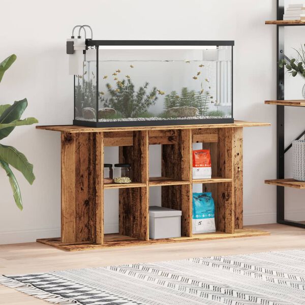 vidaXL Aquariumstandaard 120x40x60 cm bewerkt hout oud houtkleurig