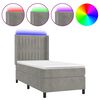 vidaXL Boxspring met matras en LED fluweel lichtgrijs 80x200 cm