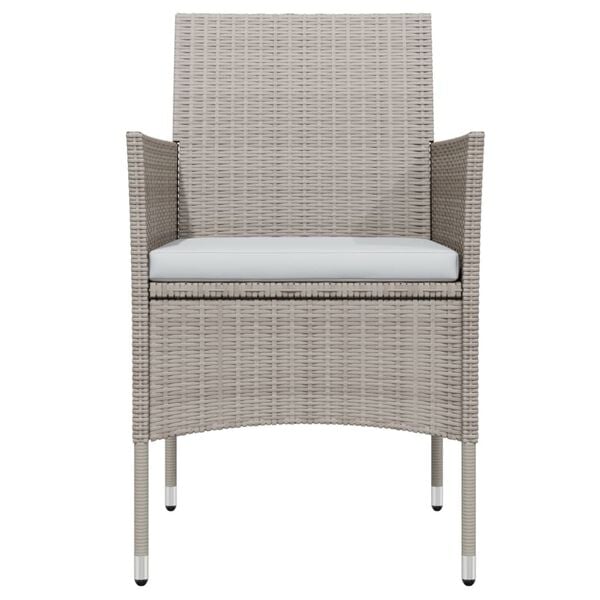 vidaXL 5-delige Tuinset met kussens beige en zwart