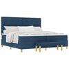 vidaXL Boxspring bed met matras met hoofdeinde Blauw 200 x 200 cm Stof