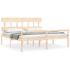 vidaXL Seniorenbed met hoofdbord massief hout