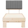 vidaXL Bedframe met Gevoerd Hoofdgedeelte Lichtgrijs 80 x 200 cm