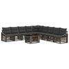 vidaXL Tuinbankenset 10 st Grijs en Donkergrijs poly rattan