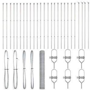 vidaXL Afrasteringspaal Zilver